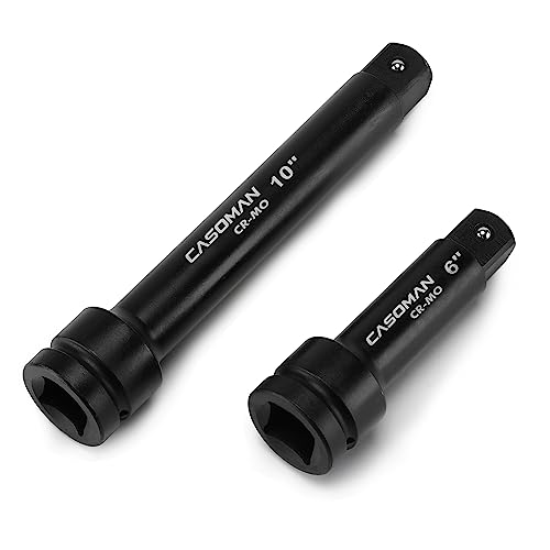 CASOMAN 1-Inch Drive Impact Socket Extension Bars - 6 & 10 Lengths